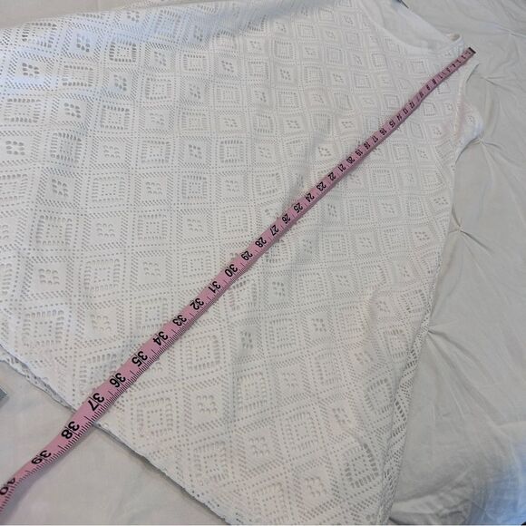 Dana Buchman White Eyelet Minimalist Crew Neck Sleeveless Mini Dress Size Large - Picture 6 of 8